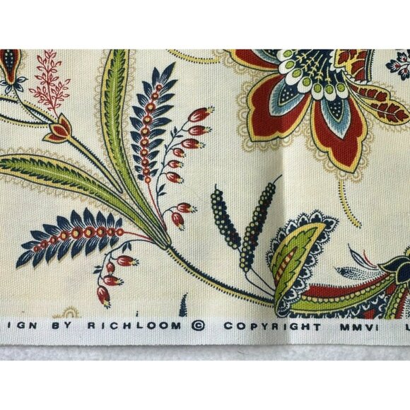 Richloom Imperial Floral Screen Print Fabric Multicolor Cotton Blend 2.5 yards - Picture 3 of 4